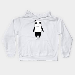 Little black and white panda Kids Hoodie